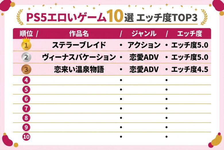 PS5エロいゲームのエッチ度ランキングTOP3