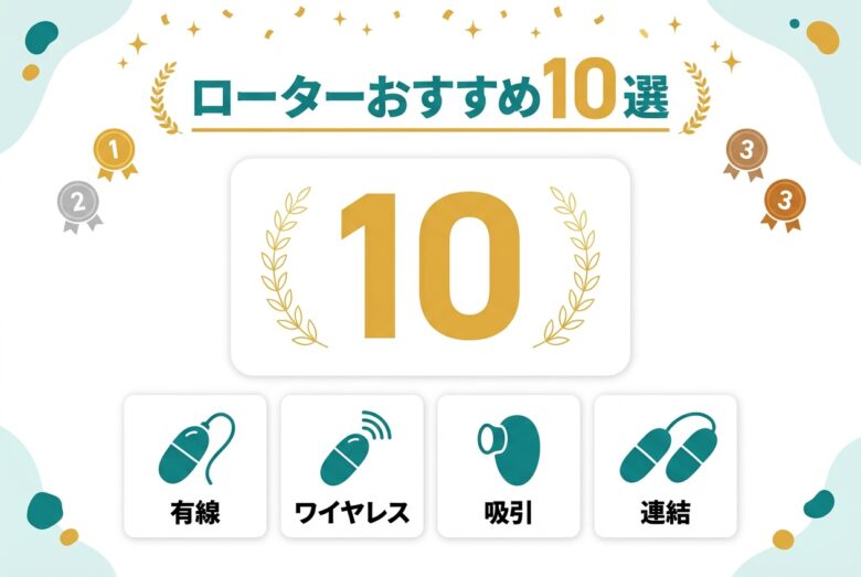 ローターおすすめ10選の比較ランキングを示す図解