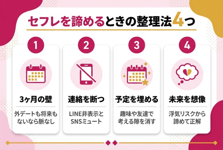 セフレを諦めるべき判断基準と気持ちの整理法の図解