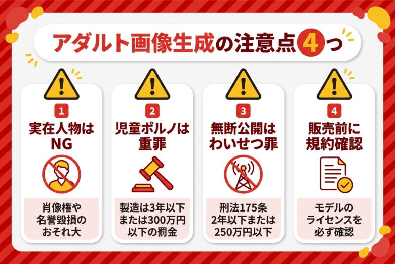 アダルト画像を作る際の法的リスクと注意点