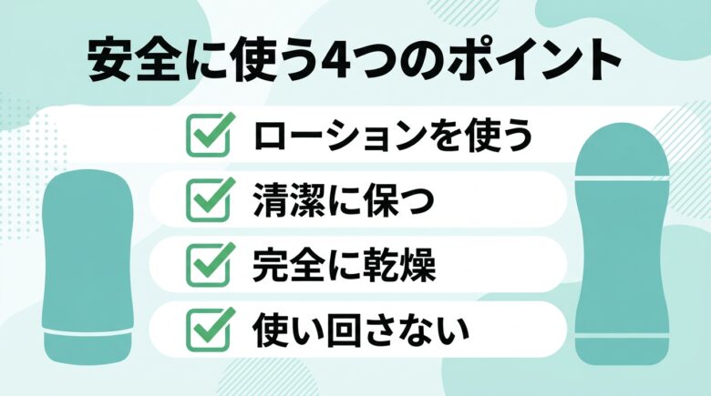 TENGAを安全に使うための注意点チェックリストの図解