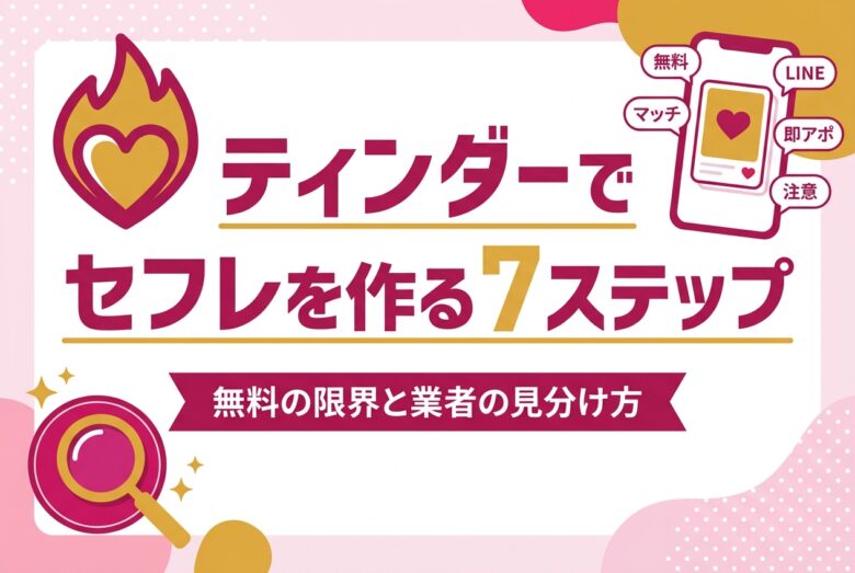 ティンダーでセフレを作る7ステップの解説アイキャッチ