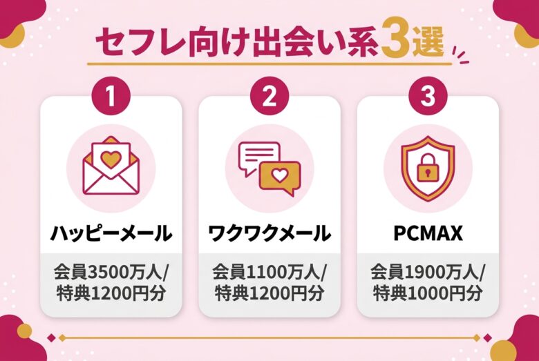 セフレ向け出会い系アプリ3選の比較