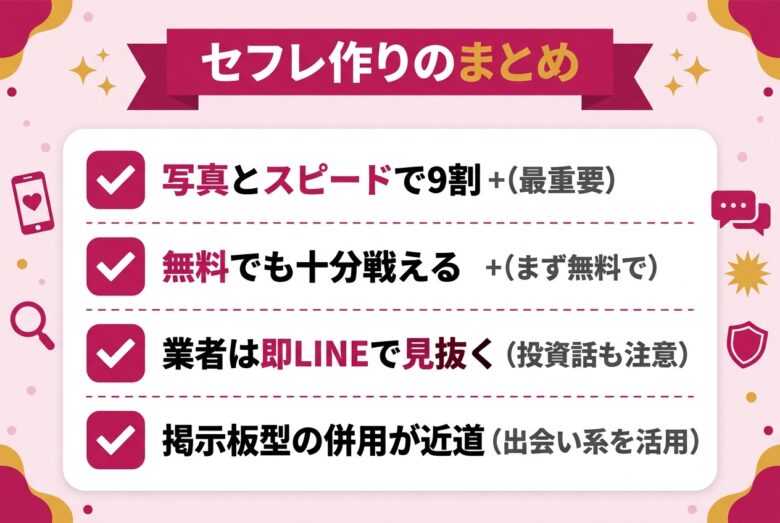 ティンダーでセフレを作るときのまとめチェックリスト