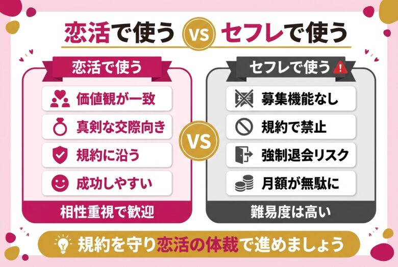 withでセフレは作れるかの結論と難易度を示した図解