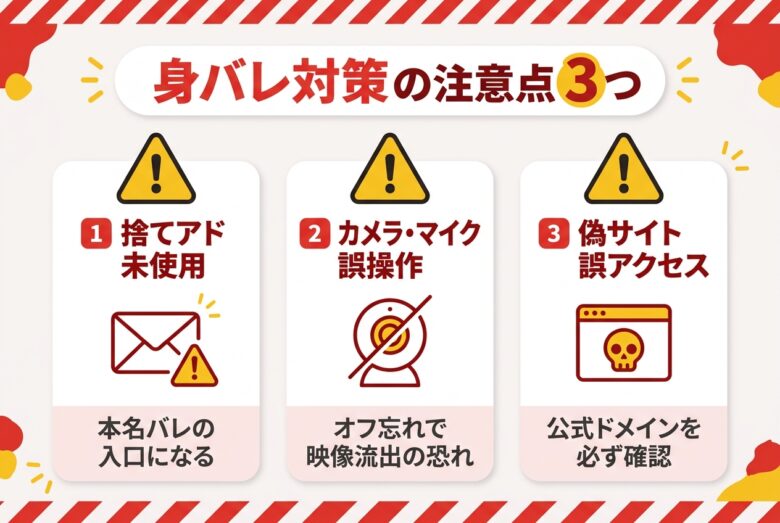 バナナライブの身バレ対策の注意点3つ