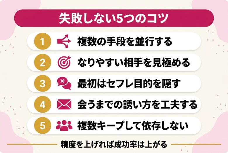 失敗しないセフレ探しの5つのコツ