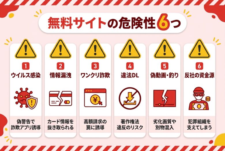 無料サイトで動画を見る6つの危険性