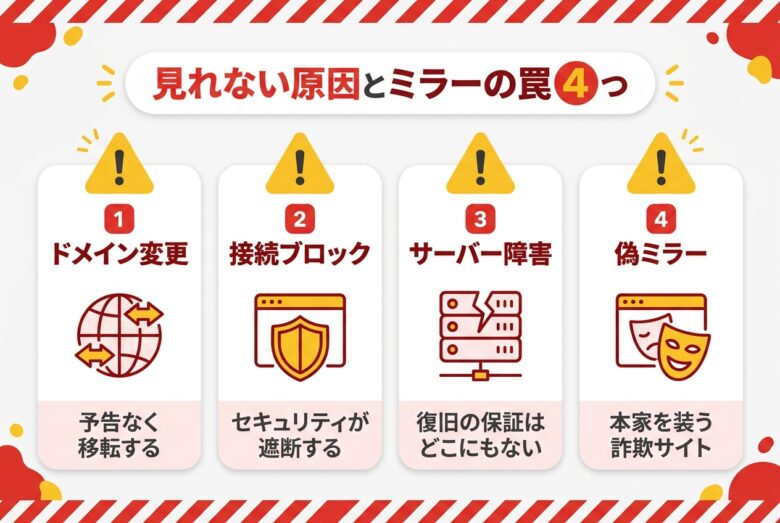 SexTBが見れない原因とミラーサイトの罠4つ