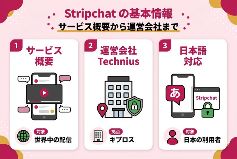 Stripchatのサービス概要と運営会社を解説する図解