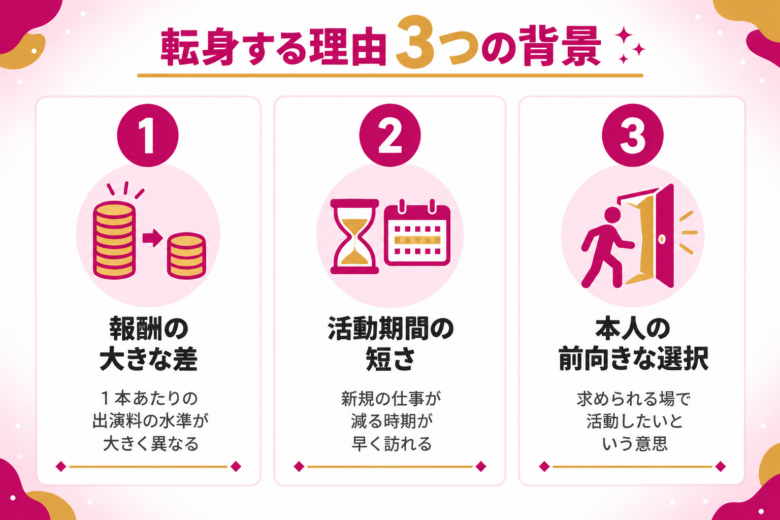 グラビアアイドルがAV女優に転身する主な理由